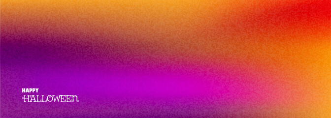 Modern Abstract Halloween Background with rich textured Grainy gradient blending vibrant orange, purple and seasonal tones. Festive greeting and large Copy Space. Banners, social media covers, Poster © loli