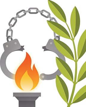International day for the remembrance of the slave trade and its abolition concept illustration with broken shackles