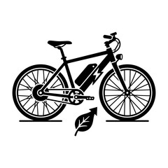 Fototapeta premium Modern Electric Bicycle Eco Transport Vector Illustration Silhouette
