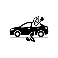 Obraz premium Electric Car Eco Green Energy Vehicle Vector Illustration