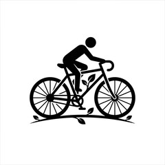 Fototapeta premium Eco Friendly Bicycle Rider Silhouette Vector Illustration Icon