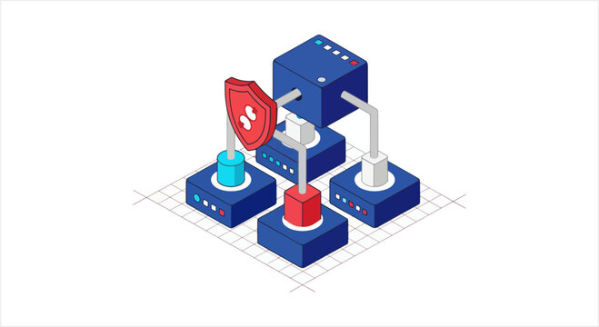 Cybersecurity Network Security Protection Digital System.