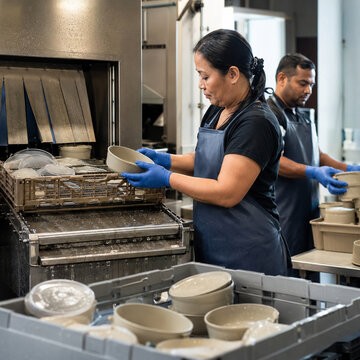 Inspecting Reusable Containers at a Wash Hub