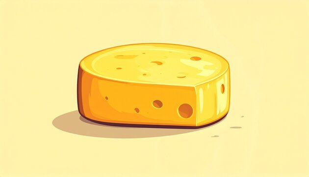 Freshly Cut Yellow Cheese Wedge on Light Background.