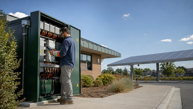Inspecting a Neighborhood Microgrid Battery Cabinet
