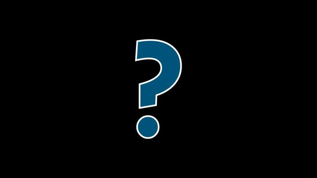 Question Marks Glowing Icon Doubt, Help, Confusion Animation Alpha. 4K Resolution