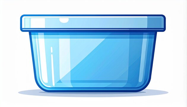 Transparent Blue Plastic Storage Container with Lid.