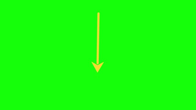 Green Screen Transition Video with Dynamic Yellow Arrow Element, Chroma Key Animation, Abstract Graphic Resource for Compositing, UHD 4K