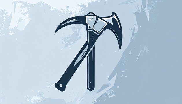 Vintage Pickaxe and Hammer Tool Illustration.