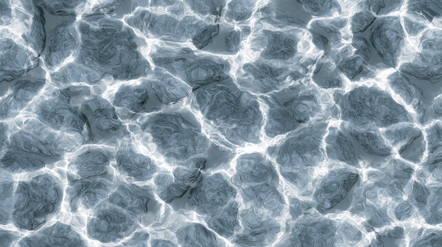 Top View Abstract Clear Light Blue Pool Water Caustics Refraction Surface Background
