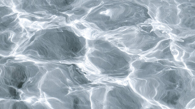 Top View Abstract Clear Light Blue Pool Water Caustics Refraction Surface Background
