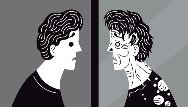 man with cotard syndrome perceiving himself as a dead person
