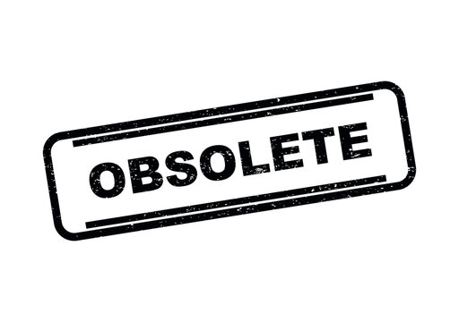 Black ink stamp with the word obsolete inside a rectangle frame design isolated on transparent background