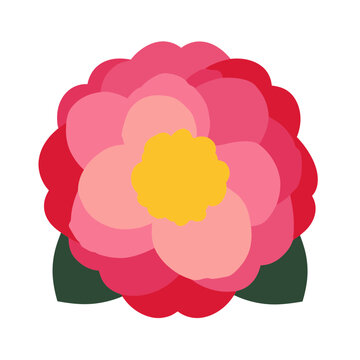 Glossy Pink Camellia Flower Icon