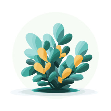 Green and yellow plant icon