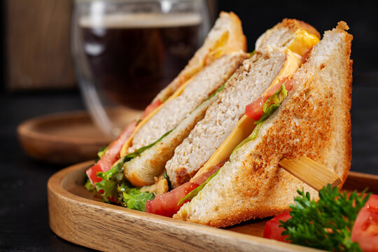 Gourmet Chicken Sandwich with Fresh Vegetables and Cheese