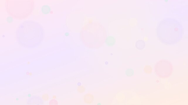 Pastel bokeh abstract video background. Floating soft glowing circles on a light pink and purple gradient. Seamless loop for titles, weddings, and soft ambient social media video.
