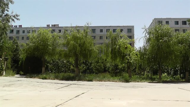 Block Buildings in Gansu Province China in 2012