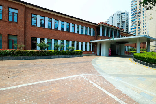 A teaching building of a university in China, Asia.