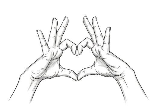 Two hands making heart shape gesture