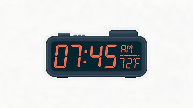 digital clock on white background