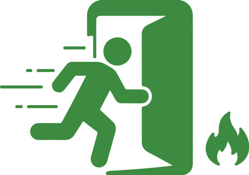 Person Running Out of Doorway with Arrow 2026-07-07 (433).ai Illustration