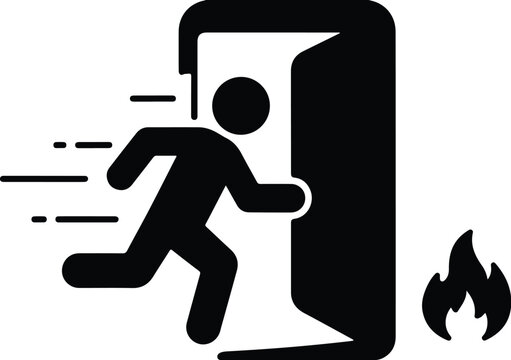 ext door 2.person,doorway,arrow,running,outward,visual,guidance,escape,wide,urgency,directional,instruction,information,release,graphic,emergency,speed,exit,open,leaving,movement,direction,life eveeps