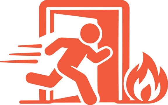 Person Running Out of Doorway with Arrow 2026-07-07 (433).ai Illustration