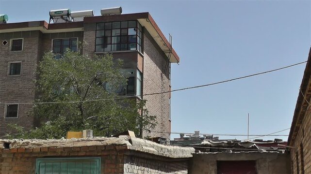 Block Buildings in Gansu Province China in 2012