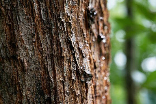 Macro Photograph of Slippery Elm Bark Texture in Soft Natural Light