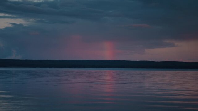 Colorful clouds over the lake during sunset