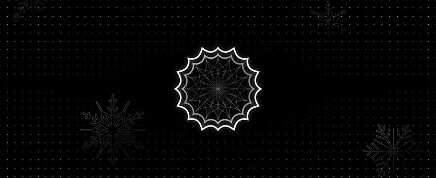 Geometric snowflake pattern with radiating lines against a dark background snowflakes snow