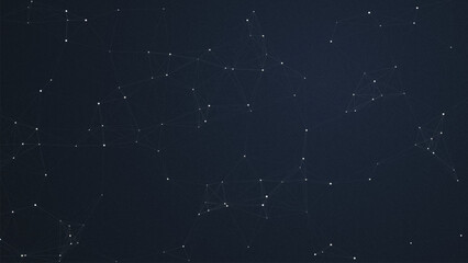Abstract digital network background with connected white dots and thin lines on dark backdrop modern constellation design illustration © Falak