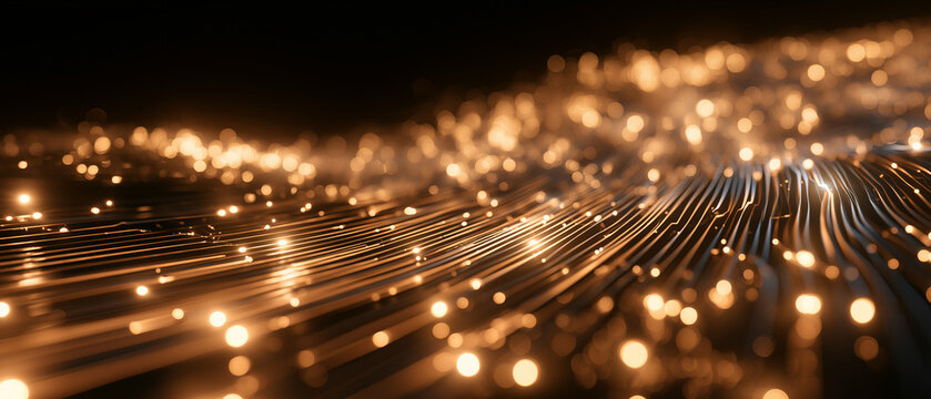 Digital Network Aurora: A mesmerizing abstract visualization of a glowing digital network.