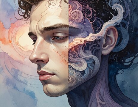This conceptual image represents emotional scars and the healing process, suggesting resilience and the ability to overcome difficult experiences creatively.