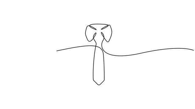 Necktie animation drawing in a continuous single line art style vector. Continuous line drawing of a business necktie animation for corporate and fashion concepts.