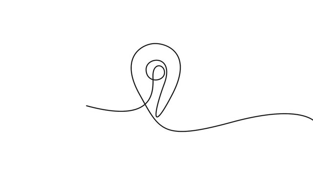 Location pin continuous line drawing animation for navigation and map concepts. Location pin line art animation for navigation and GPS concepts.