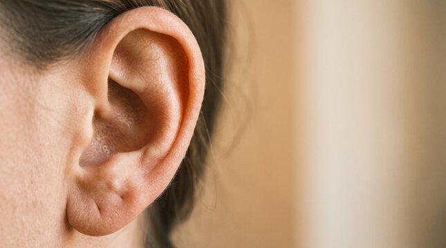 human ear anatomy closeup detail