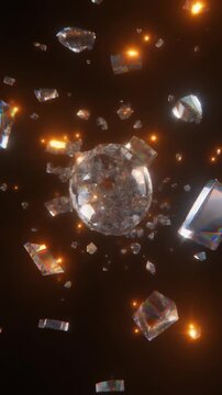 Shattering Crystal Sphere with Warm Glow Generative AI