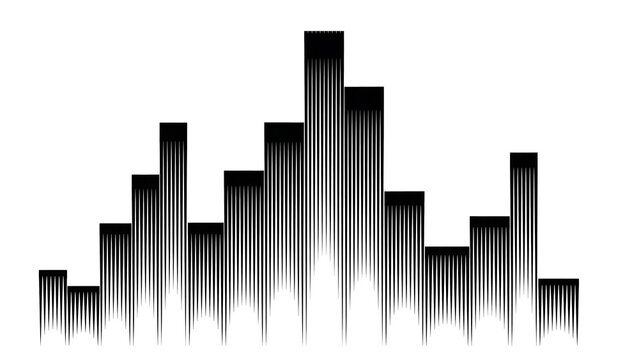 Abstract bar chart graphic representation of sound wave data visualization