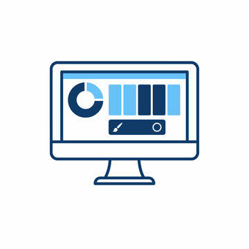 Computer Monitor Dashboard Interface Line Icon
