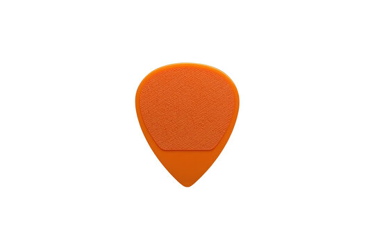 Orange textured guitar pick with pointed tip