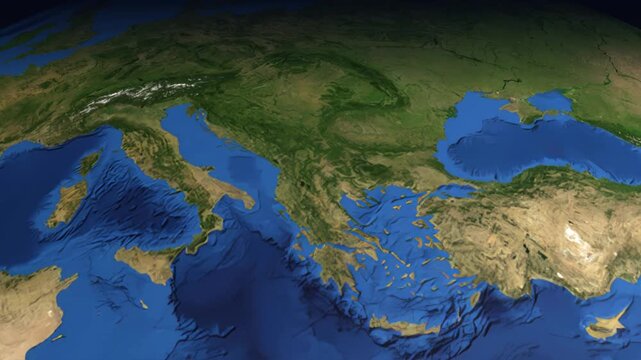 Animated Flight Path Map from Rome Italy to Toronto Canada