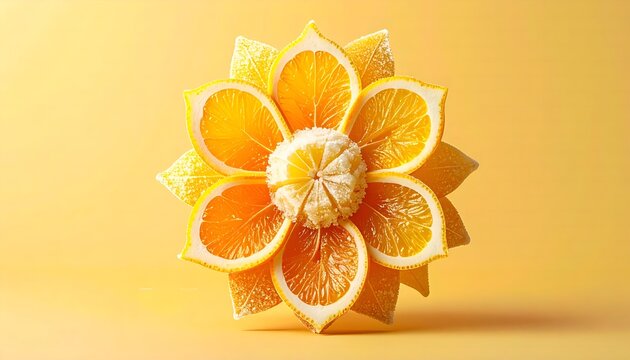 Sliced oranges arranged in the shape of a flower