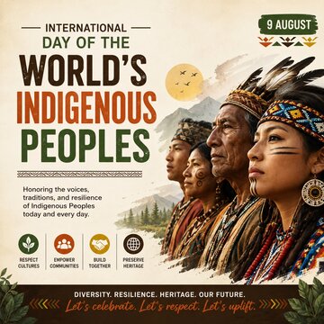 International day of the worlds indigenous peoples commemoration poster