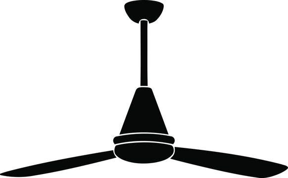 Ceiling fan icon. Minimalist vector illustration of a cooling electric fan for home interior.