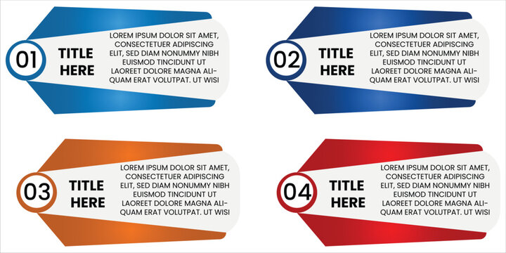 Four Step Horizontal Chevron Infographic Template with Circular Number Labels and Curved Arrow Shapes for Business Workflow Process Presentation Layout