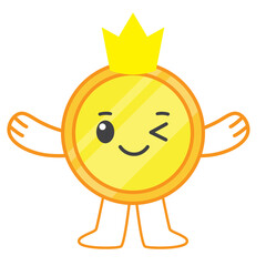 Fototapeta premium Coin Emotion Character Illustration
