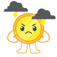 Fototapeta premium Coin Emotion Character Illustration