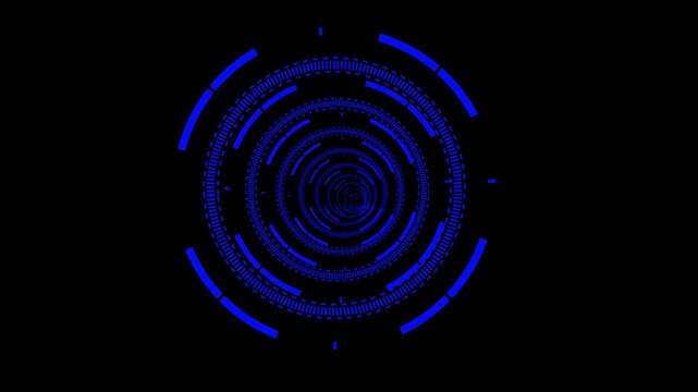 High tech circular data tunnel and cybernetic core video asset 4k video